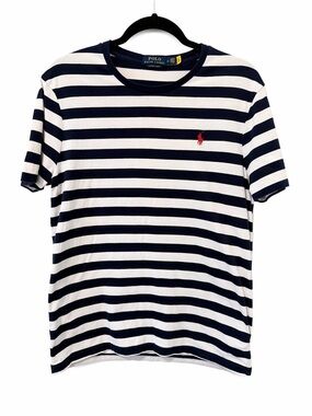 Polo Ralph Lauren Striped Tee Custom Slim Fit M JFK Preppy Classic Minimalist